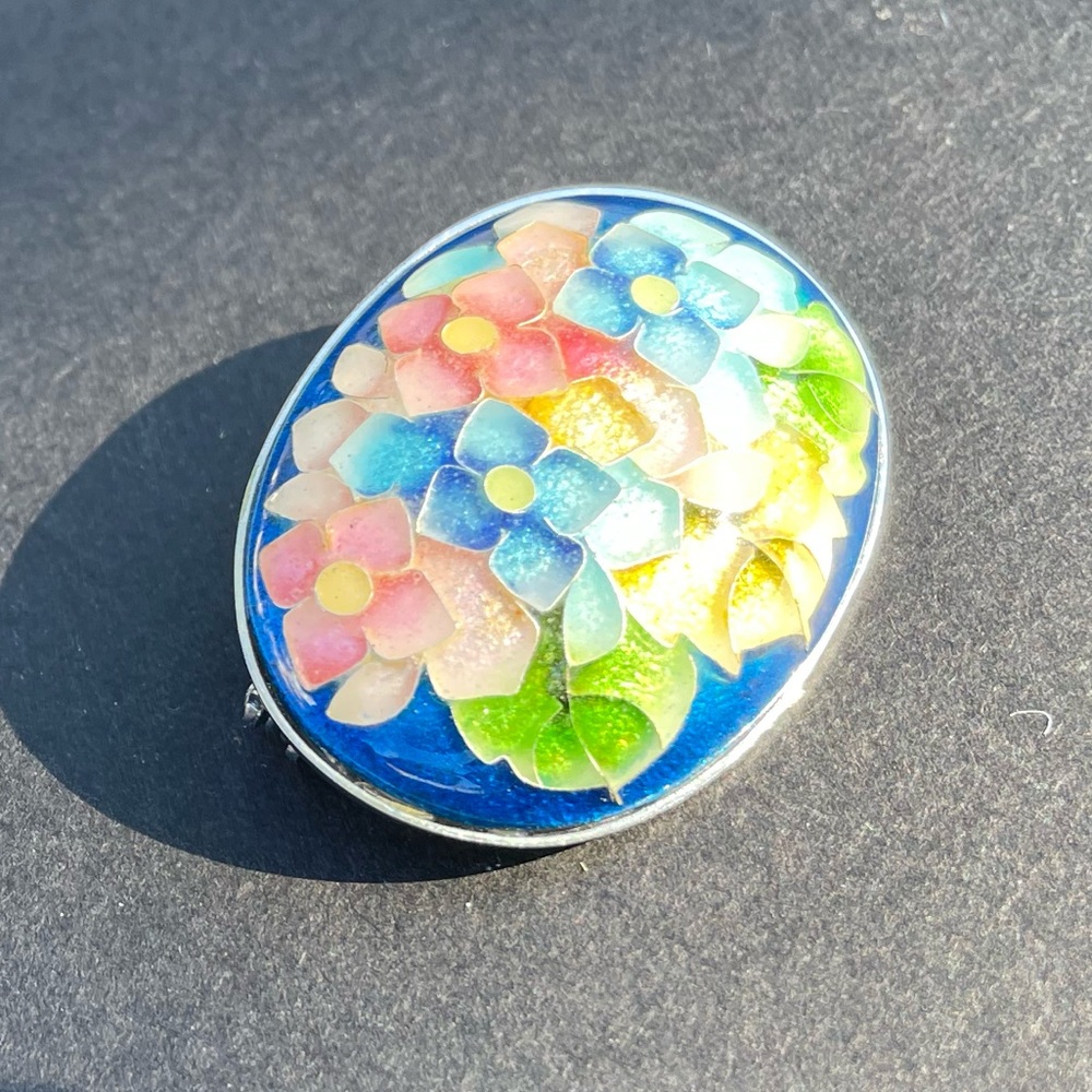 Vintage Floral Silver Brooch